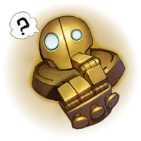 Robot Blitzcrank with a confused face.
